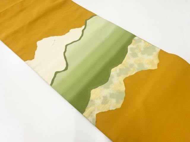 JAPANESE KIMONO / ANTIQUE NAGOYA OBI / SILK / TSUZURE / WOVEN ABSTRACT